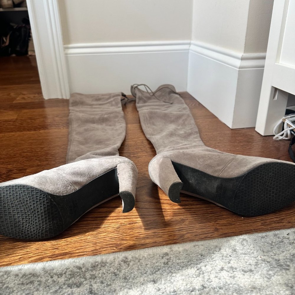 Stuart Weitzman Highland Boot In Grey Suede - image 4